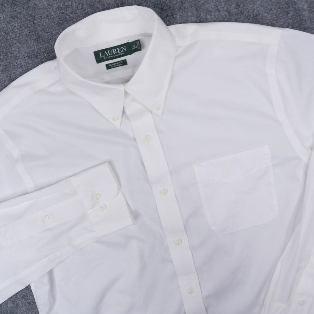 Lauren Ralph Lauren Dress Shirt Mens 16 34/35 White Classic Fit Non Iron Cotton - Picture 8 of 8